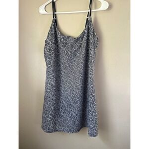 Abercrombie & Fitch Womens Mini Slip Dress Ditsy Floral Black White Preppy
